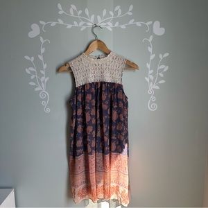 Flower Print Retro Babydoll Xhilaration Dress in Size M